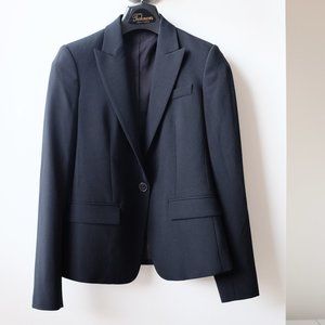 Black Single Button Skirt Suit from Theory; Size 0 Jacket, 00 Skirt